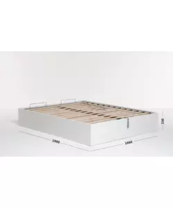 LETTO MATRIMONIALE CONTENITORE "BED BOX" BIANCO 160X190 CM